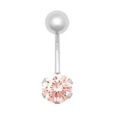 9ct White Gold Pink Cubic