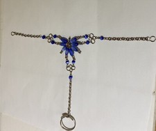BLESSED  PERUVIAN   BLUE  ALPACA SILVER SLAVE BRACELET