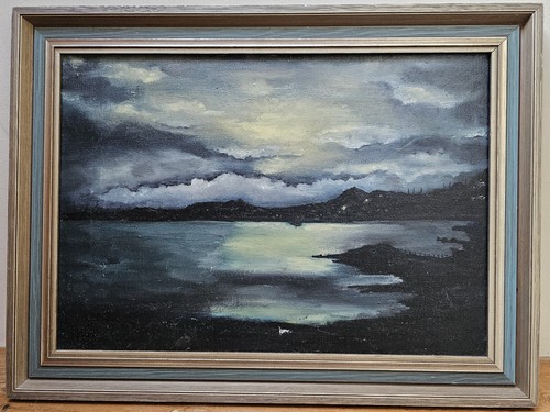 Moonlit coastal bay seascape - moonlit,