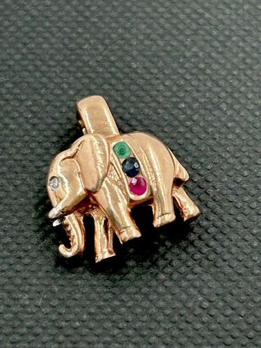18ct gold elephant charm - charm, /