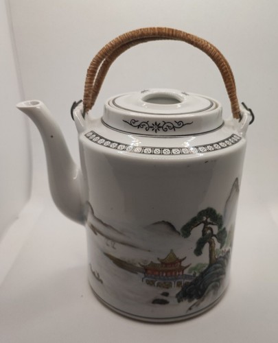 Antique teapot chinese painted - teapot,