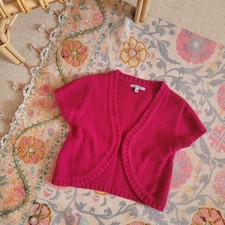 Coercion Angora Knitted Magenta Pink Bolero Shrug Cardigan Top Wedding Occasion