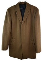 River Island Mens Brown Wool Blend overcoat Mac Trench Size M Smart Casual