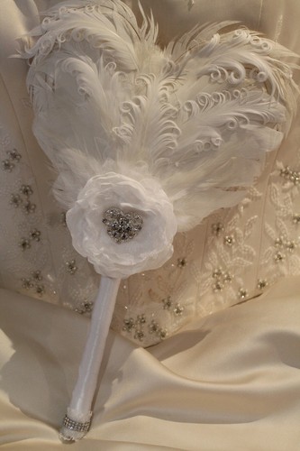 Heart feather wedding bouquet - heart,
