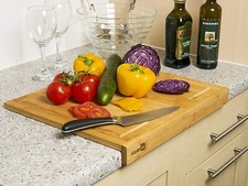 Counter Edge Chopping Board Organic Bamboo  Kitchen Food Cutting Serving Boards