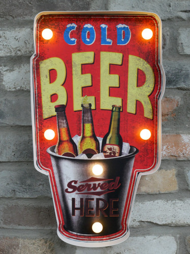 Cold beer served - served, here