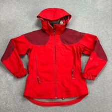 Patagonia Jacket Womens Small Red White Smoke Ski Windbreaker Waterproof Lady*