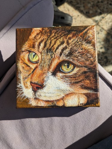 Original tabby cat - original, hand