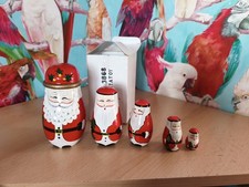 New Santa Christmas Russian Dolls Babushka Collectables Gift Hand painted