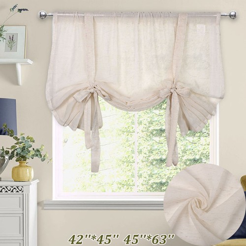 Tie valance sheer curtains - tie,