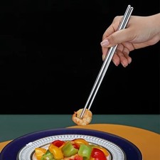 Stainless Steel Chopsticks Asian Chinese Japanese Dinner Reusable Metal Cutlery