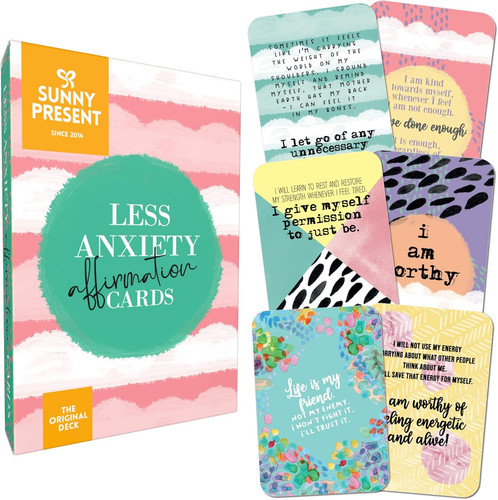 Less anxiety affirmation cards - affirmation,