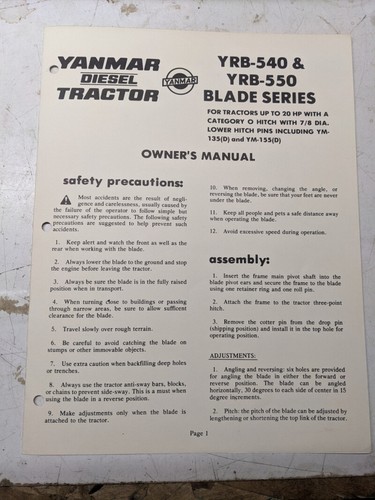 Yanmar diesel tractor owners - tractor,