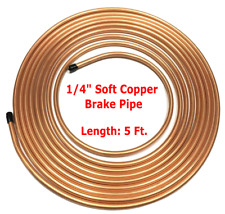 5Ft Brake Pipe Copper Line Joiner Male Female Nuts Ends Tubing Joint Pipe 1/4"