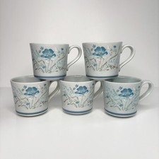 Vintage Royal Doulton Morning Dew Lamethware  set of 5 Coffee/Tea Mugs 