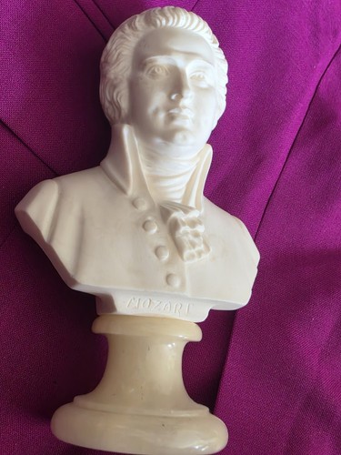 Carved stone bust mozart - bust,