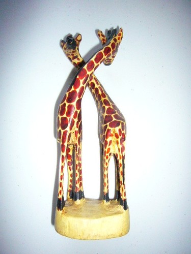 African wooden giraffe - african,