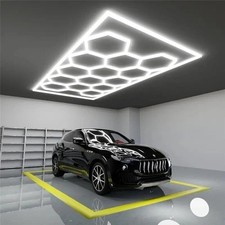 LED Garage Ceiling Light for Auction 14 Hexagon Grid 4.8x2.4m 65W 6500K VASTFIRE
