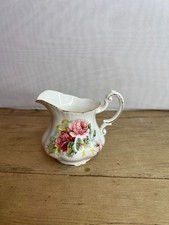 Vintage Paragon Milk Jug Wedding Bouquets Damask Rose Pattern Good Condition