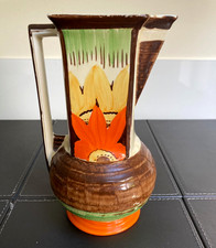 Myott  Art Deco Square Neck Jug Hand Painted In "Sunburst" Design