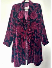 NOMADS COAT NAVY AND PINK CROCHET TRIM BUTTON LINED. BNWT SIZE 12