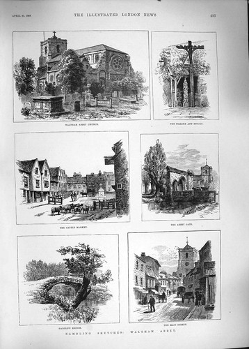 Old antique print - print, 1889