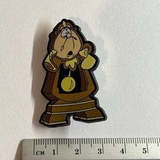 Collectible Plastic pin badge Disney Film Beauty and the Beast Cogsworth Clock