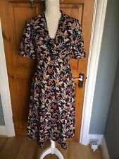Navy Floral Dress by Monsoon Size 10 NWT (RRP £60)