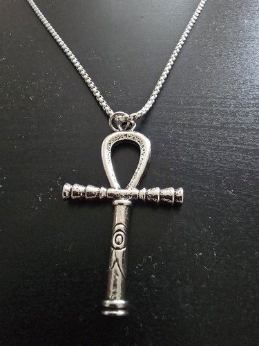 Silver stainless steel ankh - stainless,