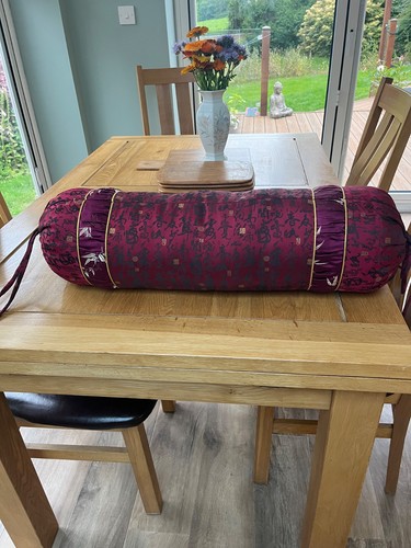 Silk round cushion - silk, cushion.