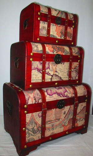 Small wooden storage trunks - 3,