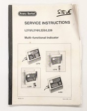 Service instruction booklet for Avery Berkel legacy multi function indicators
