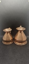 Beautiful Pair Of Antique Copper Jugs, 1/2 Gill + 1 Gill Measures