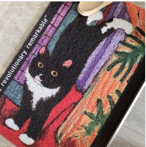 Cute cat door mat - cat,