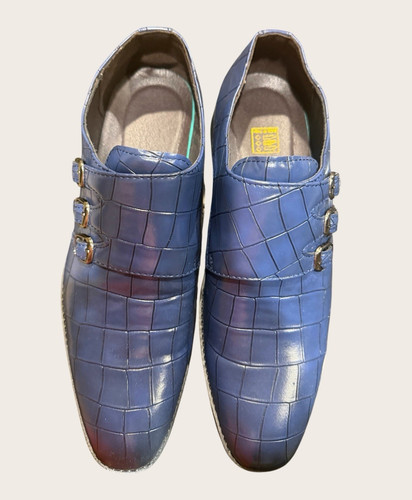 Men blue crocodile embossed - men's,