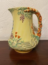 Vintage Art Deco Burleigh Ware Floral Garden Jug, Decorative, Hand Painted, Rare