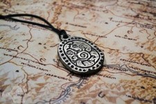 House Of Telvanni Hand-sculpted Pewter Necklace Pendant Leather By Wooden Ingot