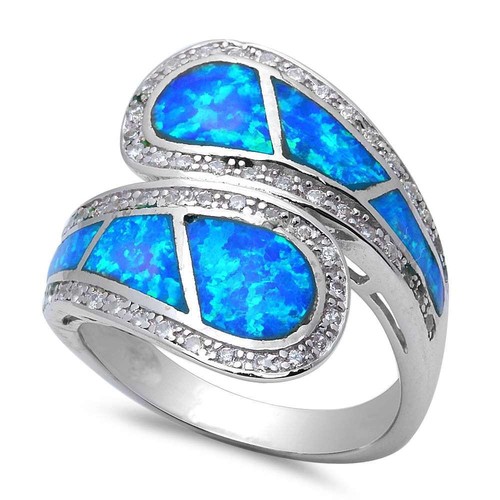 Blue opal cubic zirconia - &,