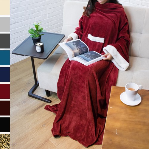 Fleece blanket with - fleece, sleeves