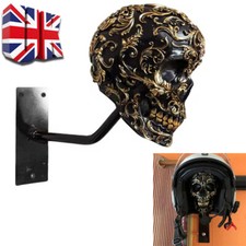 Skull Shape Helmet Stand - Resin Motorcycle Helmet Skull Hat Key Holder UK