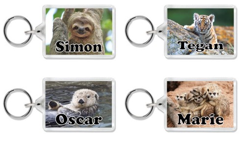Personalised animal keyring - personalised,