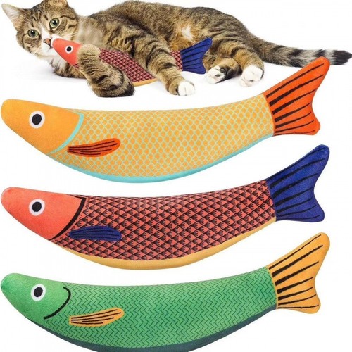 Catnip fish cat toy realistic - catnip,