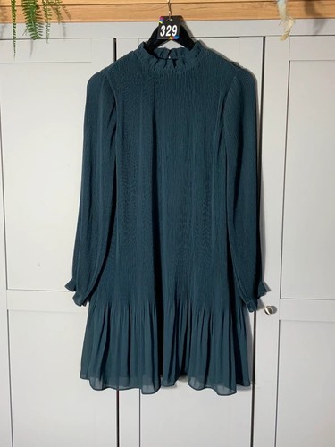 Dark teal plissé pleated - teal,