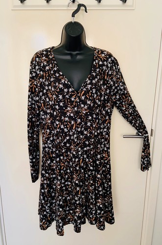 Floral black dress - , 14