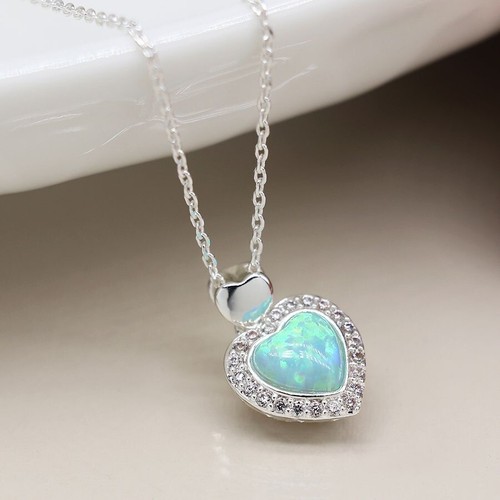 Pom silver plated - blue, opal