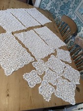 VINTAGE LACE TABLE MAT/DOILY SET 14 items in total