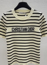 Dior Knit T-Shirt CD Large Cream Logo Top Knitwear jumper pullover 