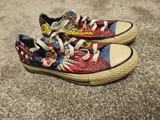 Converse Wonder Woman All Star Low Trainers Womens Size UK 4 Shoes DC Comics