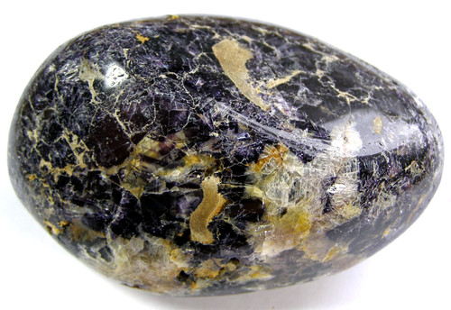 Huge blue john polished pebble - blue,