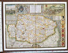 Old Antique Tudor Historic map